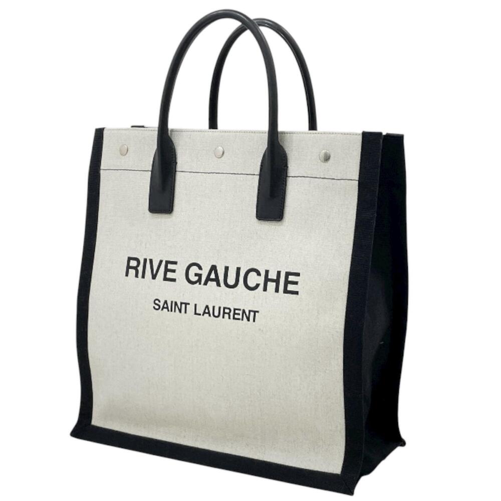 SAINT LAURENT Rive Gauche Tote Bag WhiteBlack